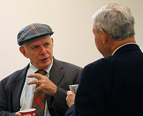 Picture of CDC Director Harry Boyte speaking with Sen. Bob Graham.