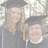 Abbey Payeur and Maryann Kinney pose for a photo before Commencement 2004. The two represent the oldest and youngest present at the ceremony.