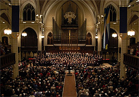 Picture of the Advent Vespers ceremony.