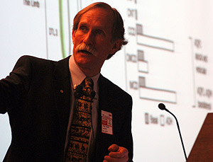 Picture of Peter Agre presenting at 3M.