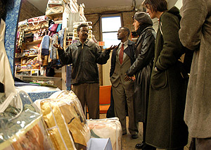 Picture of faculty touring the Cedar Riverside neighborhood.