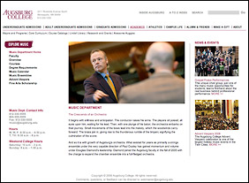 Screenshot of the new web site design.