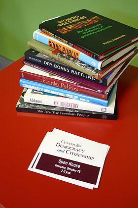 Picture of books on a table
