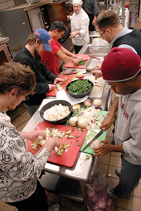 Picture of students in kitchen