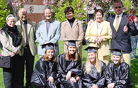 Norwegian graduates of Augsburg and their families after commencement in 2002